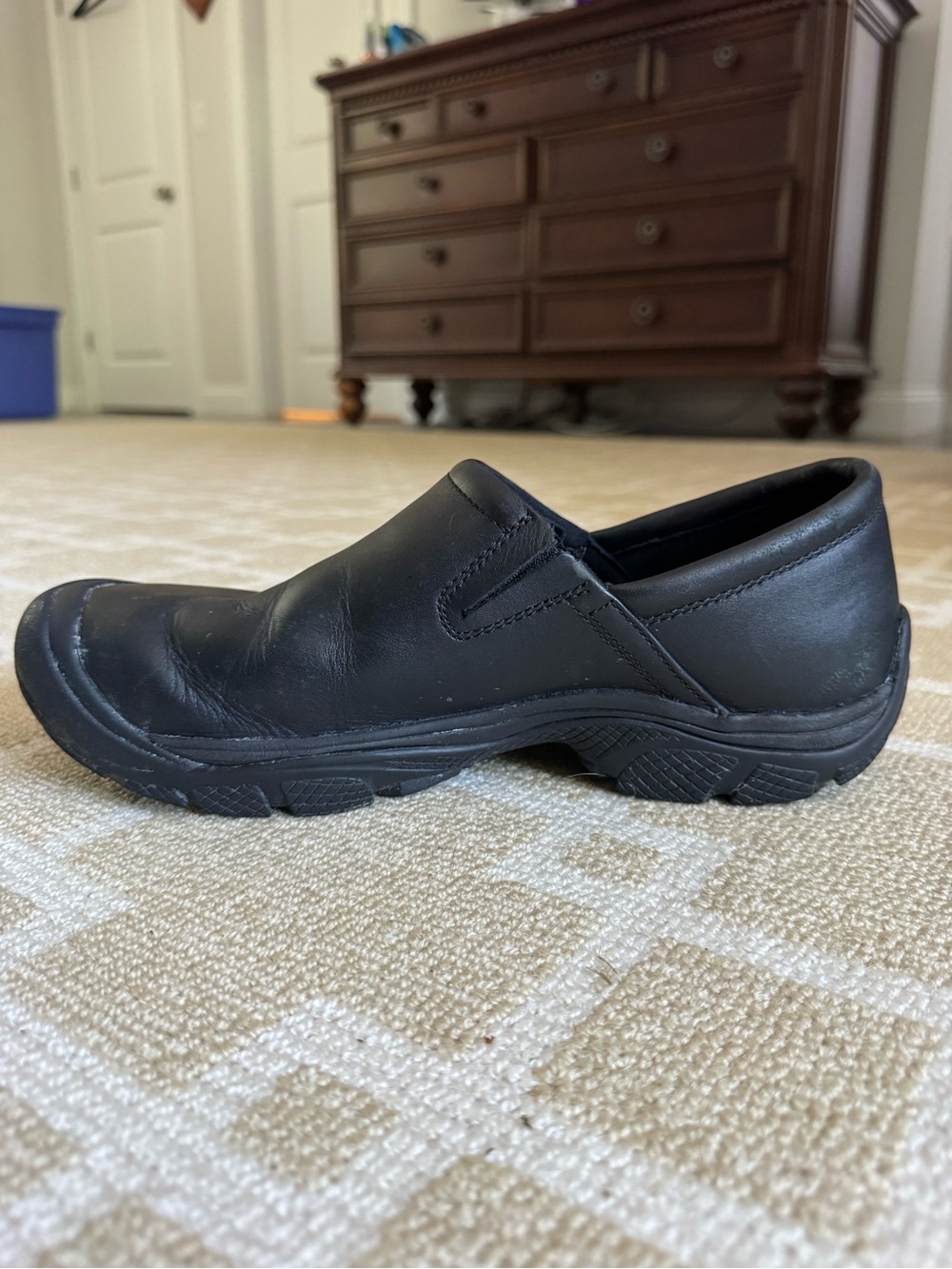 KEEN Canteen Leather Slip-On Clogs Black Comfort Work Shoes Men’s 9.5 - Picture 6 of 13